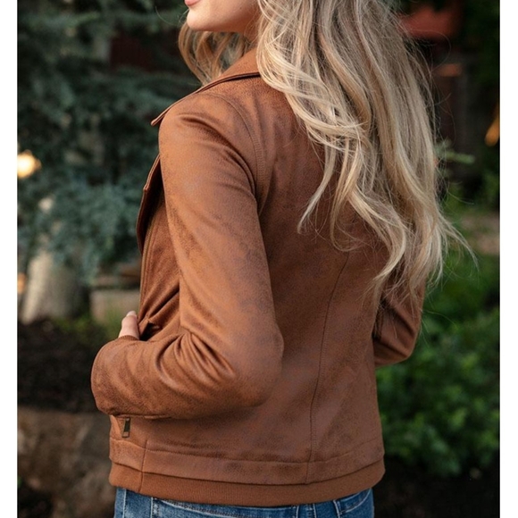 Grace & Lace Move Free Leather Like Camel Moto - Picture 12 of 12